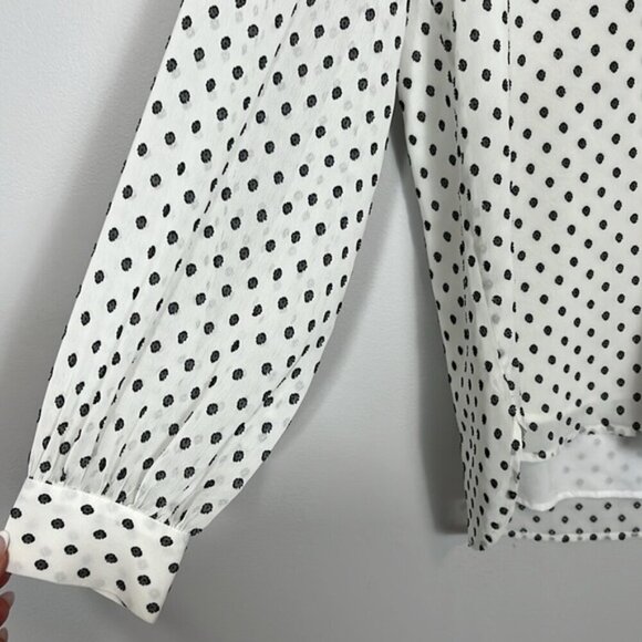Banana Republic Black and White Polka Dot Women's Top small - Picture 5 of 5